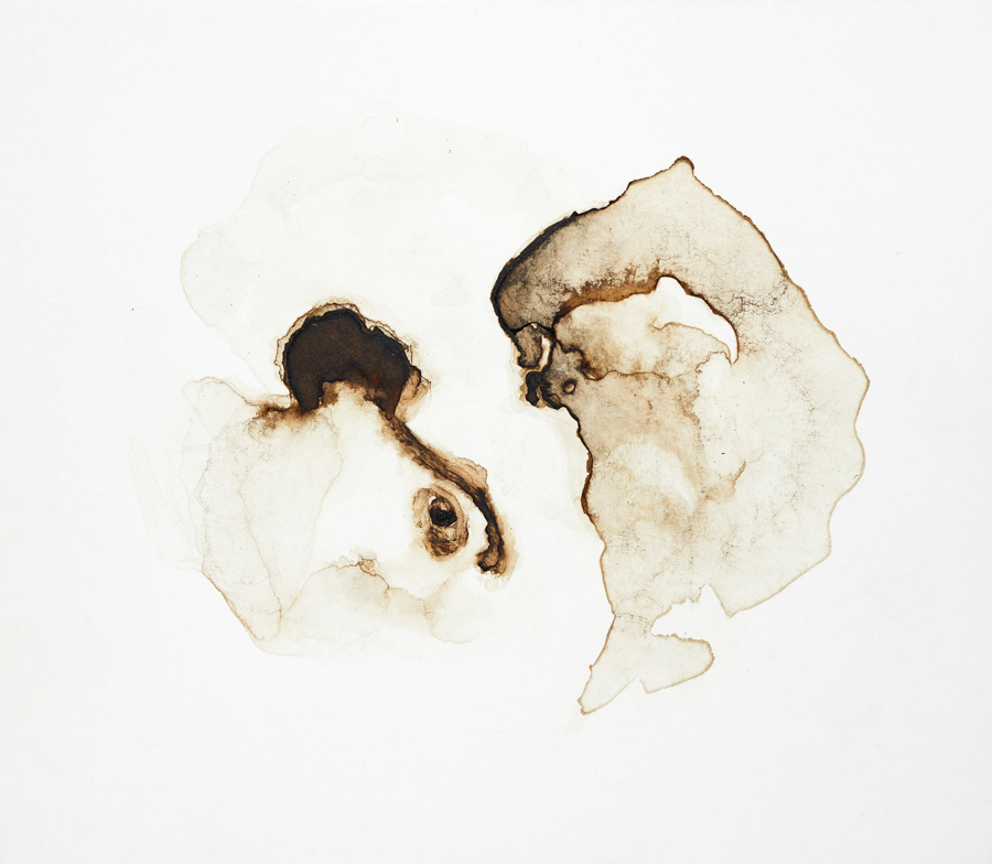 Drawing with bister ink, portrait of a woman, after a photograph of Jane Morris