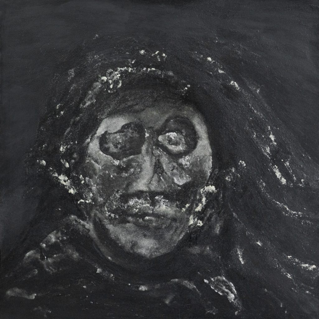 portrait, dark, distorted, glittering